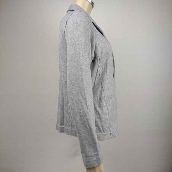 NWT L.L. Bean gray 100% Cotton knit blazer two button jacket ladies size Small - Picture 3 of 8